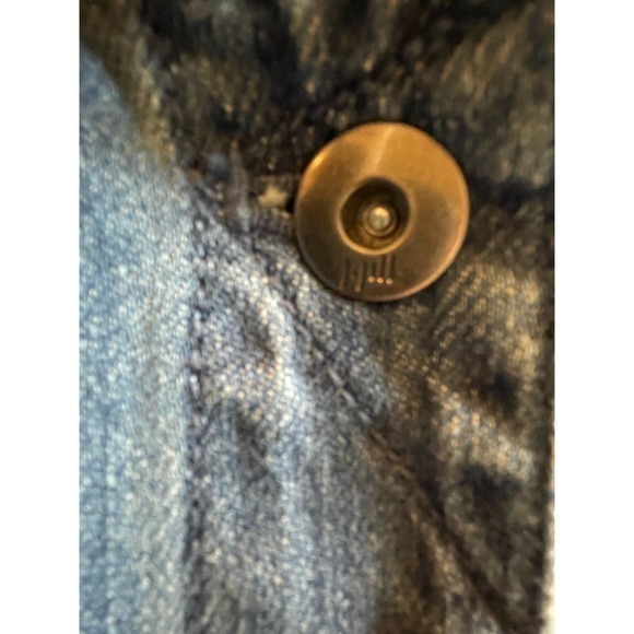 J.Jill Denim Button Up Western Denim Jacket Drawstring Waist & Fringe Raw Hem - Picture 10 of 12